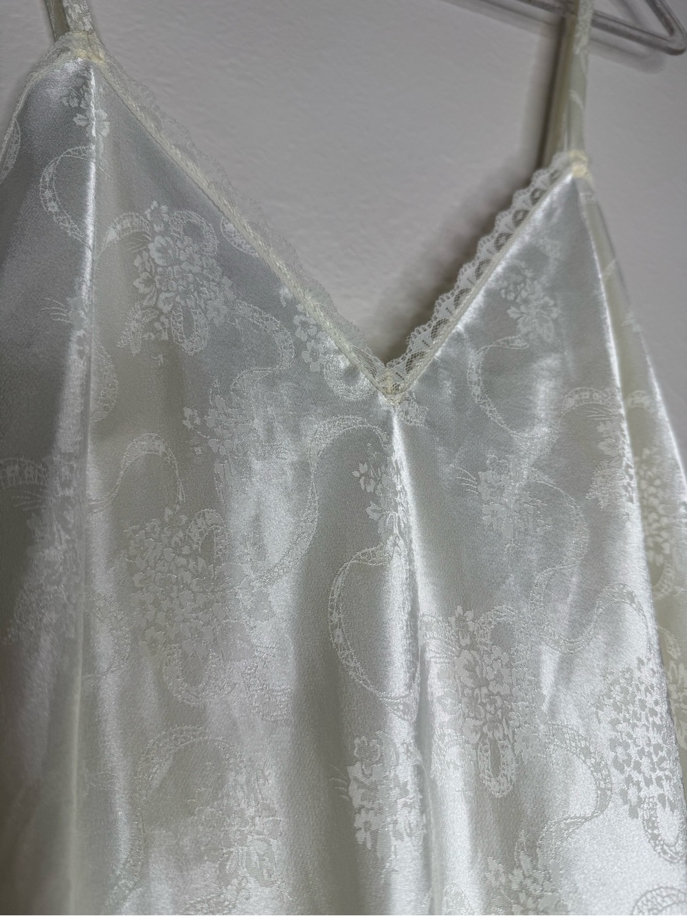 Vintage Victoria's Secret Cream Satin Slip Dress with Lace & Tulle Fairy Lg - Picture 4 of 8